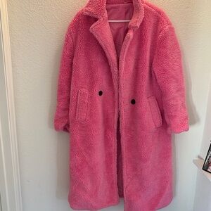 Women's Pink Teddy Coat